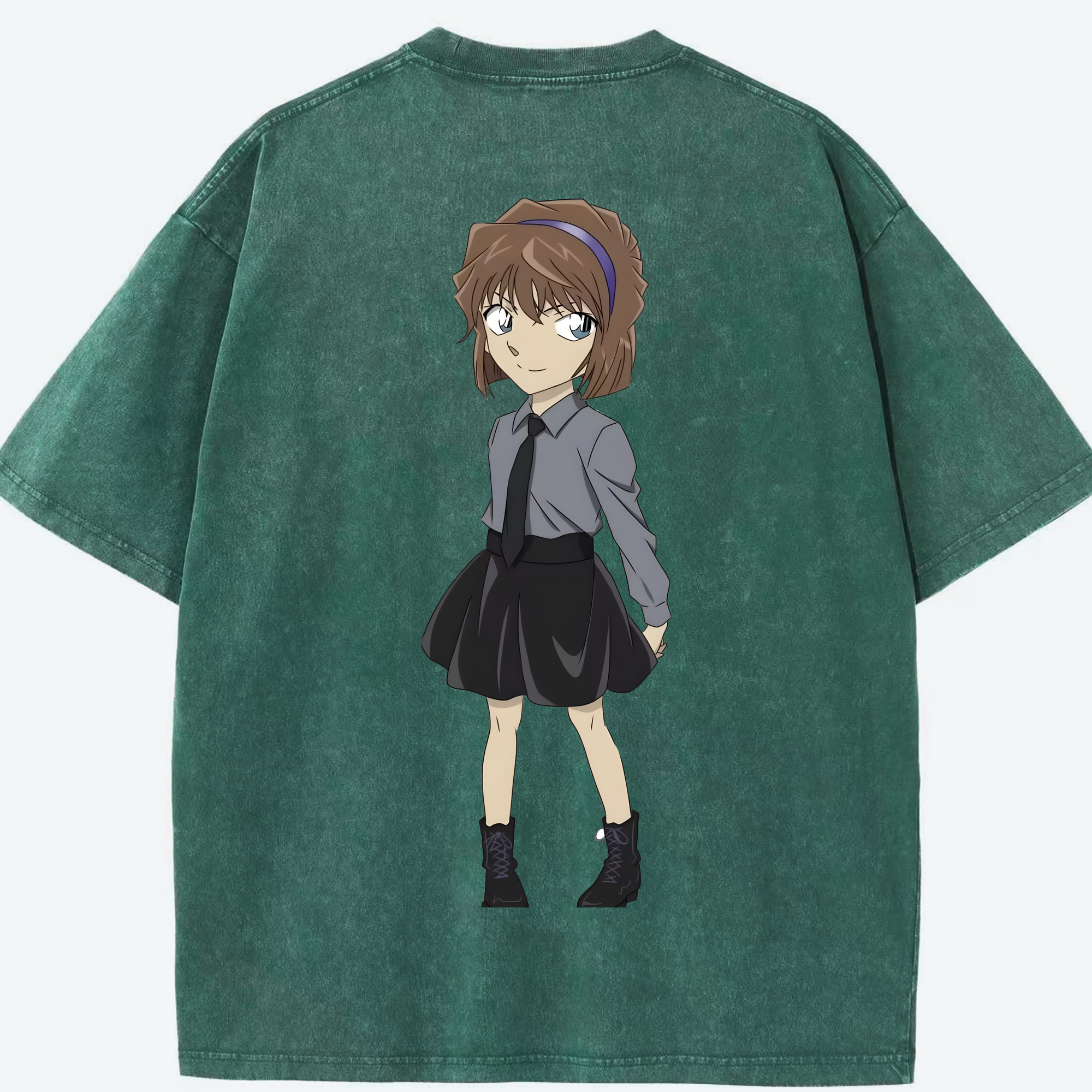 （画像用） 名探偵コナン 灰原 哀 はいばら あい Detective Conan Anita Hailey、Vi Graythorn Haibara Ai 綿100% ヴィンテージ風 半袖Tシャツ（背面プリント）